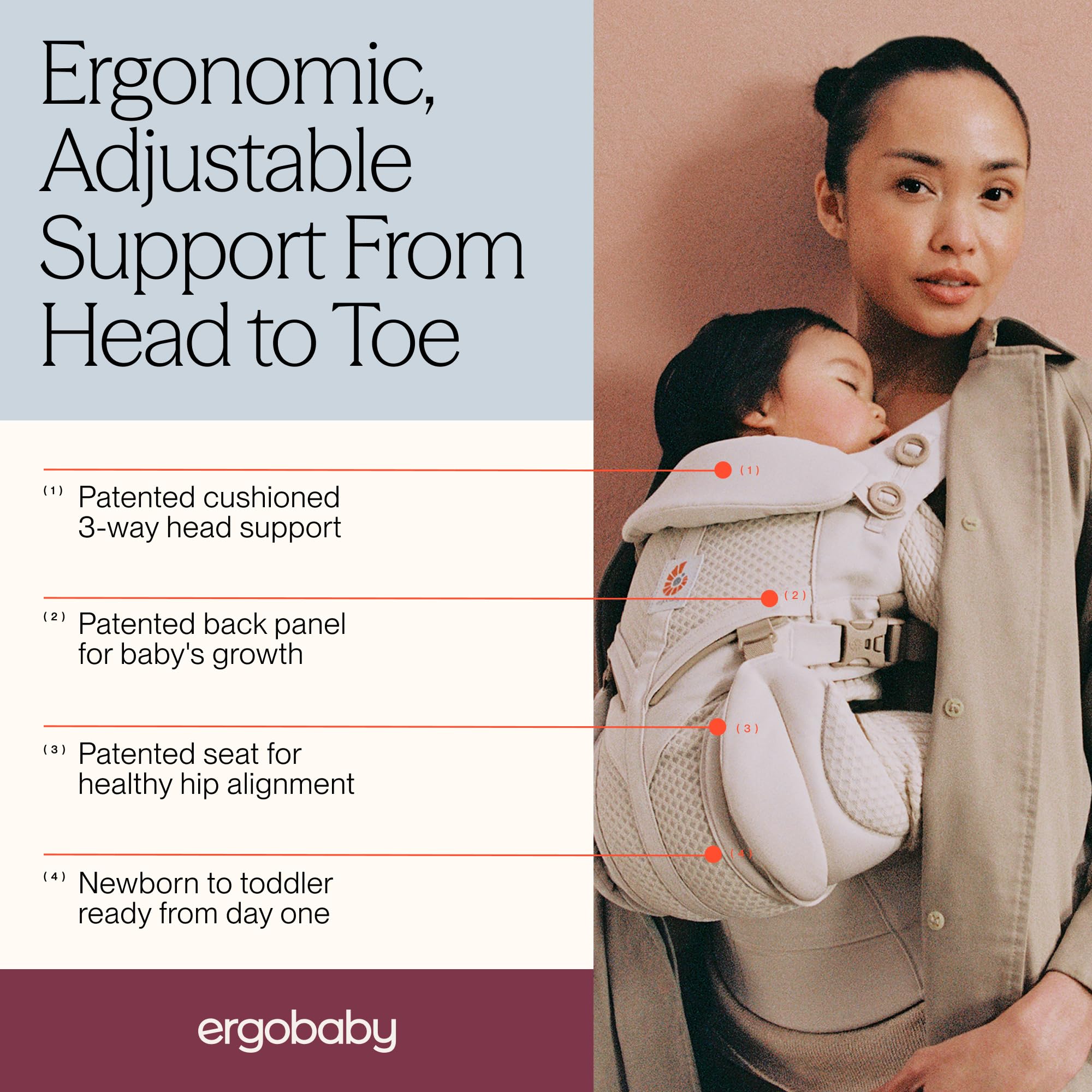 Ergobaby OMNI 360 All-in-One Ergonomic Baby Carrier, All Carry